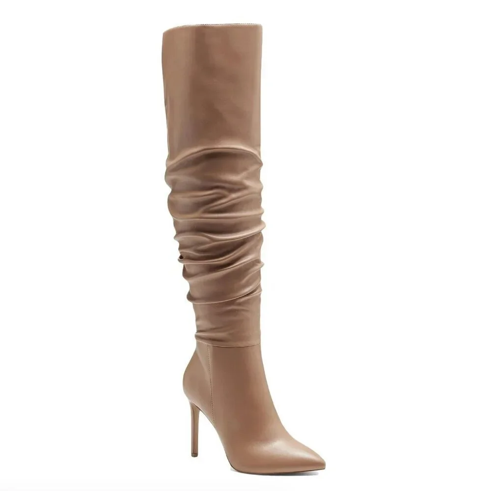 INC Womens Faux Leather Slouchy Over-The-Knee Boots